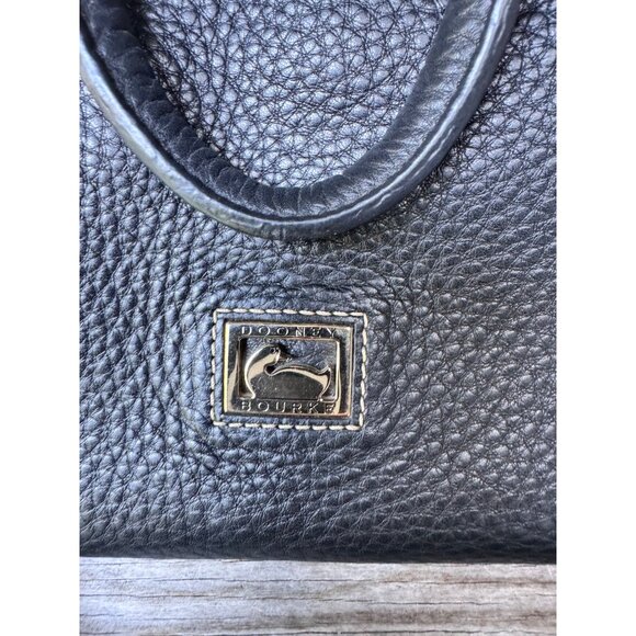 Dooney & Bourke Black Pebble Leather Satchel Crossbody Bag Top Handle Purse - Picture 3 of 10